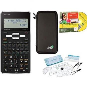 Streberpaket: Sharp EL W531TH + SafeCase Schutztasche + Mathefritz Lern-CD + Geometrie Set von Calcuso