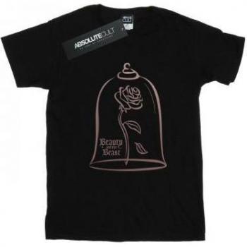 T-Shirt Nera con Stampa Principessa per Bambini