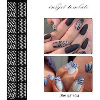 Long Hollow Airbrush Nail Art Stencil for Women