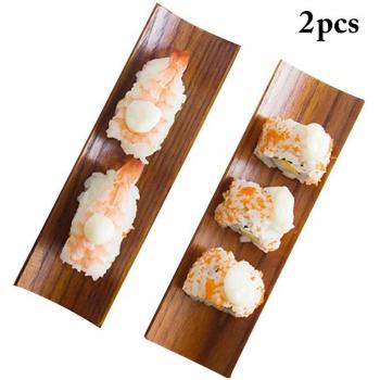 Kapmore 2Pcs Wooden Tableware Plates