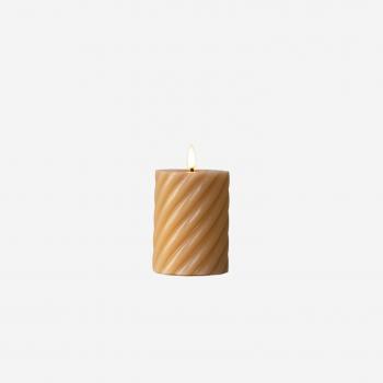 Beige LED-ljusblock Ø7,5 x 10 cm