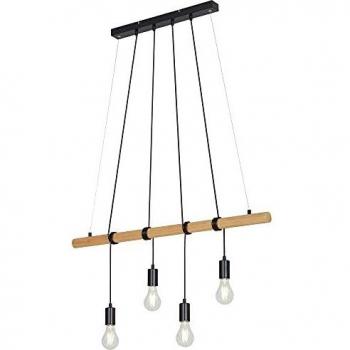 Briloner Leuchten elegante 4-flammige Pendelleuchte in Schwarz