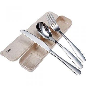 Set di posate Lictin in acciaio inox per campeggio