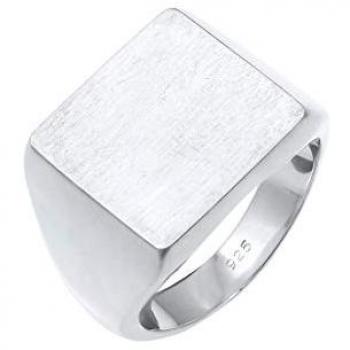 Elli Siegelring Royal Matt Geo Quadrat 925 Silber