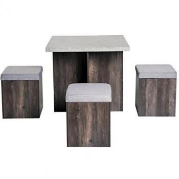 HOMCOM 5-Piece Indoor Dining Set with Grey Finish