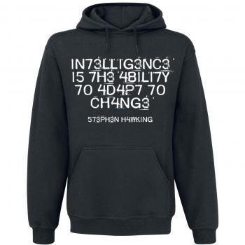 Hoodie mit dem Motiv 'Intelligence Is The Ability To Adapt To Change' in Schwarz