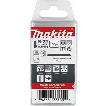 100 Hojas de Sierra Calar Makita B-07733, vástago en T, para aluminio y PVC