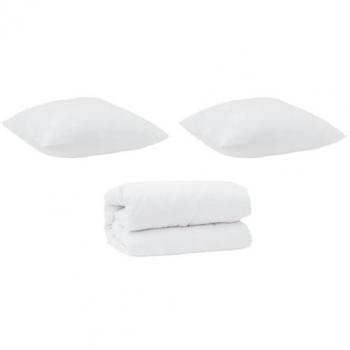 VidaXL Set di Piumoni 3 pcs Bianco Microfibra + Piuma d'Oca