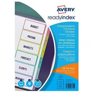 Separadores Imprimibles Avery A4 6 Pestañas de Colores