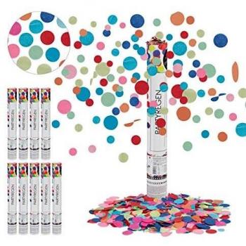 Relaxdays Party Popper Set, 10 Stück, 40 cm, bunt