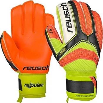 Reusch Herren Re:pulse Prime S1 Fingerschutz‑Torwarthandschuh – Blk/Shocking Orang – Größe 9,5