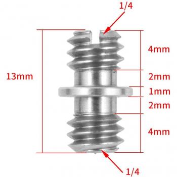 Edelstahl Kamera Adapter 1/4 zu 3/8 Männlich