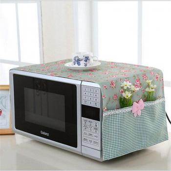 Housse de micro-ondes en coton avec fleurs et rangement 98*32cm