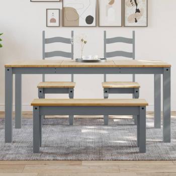 Table à Manger Premium Panama Gris 160x80x75 cm en Bois de Pin
