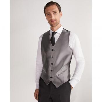Chaleco de hombre liso color plata Emidio Tucci para ceremonia