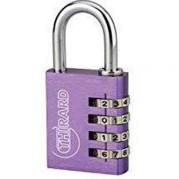 Cadenas Alu Violet 40mm à Code 4 Chiffres
