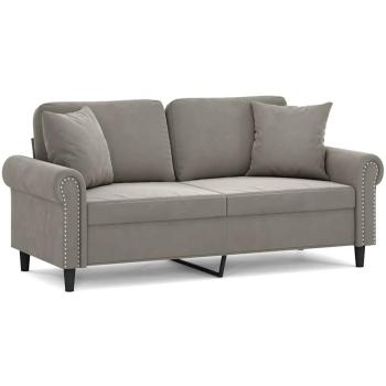 VidaXL 2‑Seater Velvet Lounge – Light Grey (140 cm)