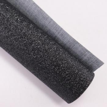 Tissu noir pailleté fin 30×134 cm – rouleau cuir support élastique en sergé, ornement boucles d’oreilles DT001