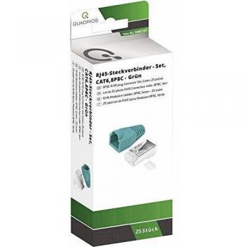 Quadrios Kit connettori RJ-45 CAT 6 1906C167 Spina dritta 8P8C Verde 25 pz