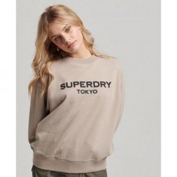 Women’s XS Superdry Sport Luxe Loose Sweatshirt in Warm Grey