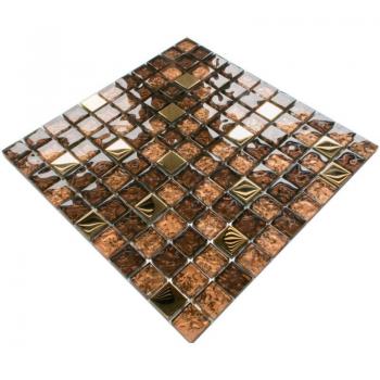 ILCOM Küchenmosaik Goldbraun auf Netz 30x30cm