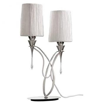 Lámpara de mesa Lucca con cristal transparente y cromo