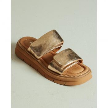 Krula 93751 Klett-Slipper 36 goldene Leder