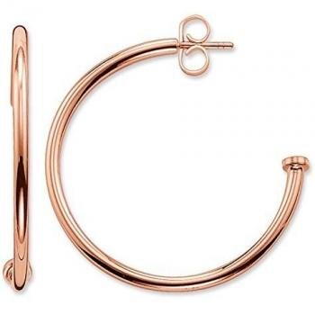 Thomas Sabo Damen‑Creolen „Beads“ – Mittelkreolen aus 925er Silber, veredelt mit Roségold (CR590-415-12)