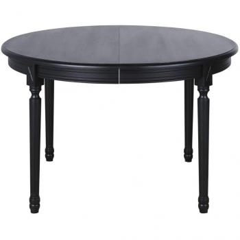 Table ronde extensible pour salle à manger noire