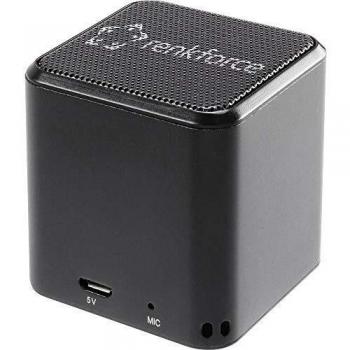 Schwarzer Renkforce BlackCube1 Bluetooth® Lautsprecher mit Freisprechfunktion