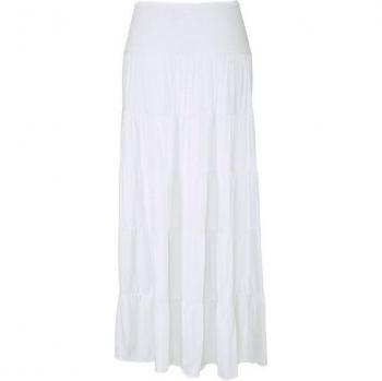 Damen Maxirock von Beachtime, elastischer Stoff, Weiß