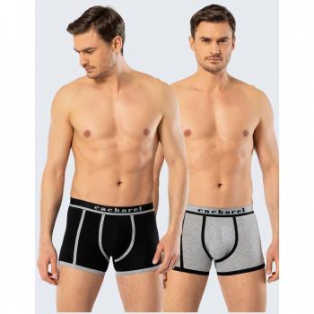 Cacharel Boxers Masculinos 2 Piezas Rayados Gris/Negro