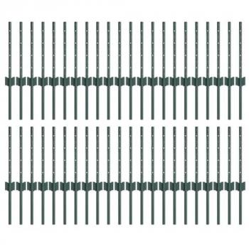 Postes de Cerca Plateado 44 Unidades – Acero 100 cm × 40 cm (Vidaxl)
