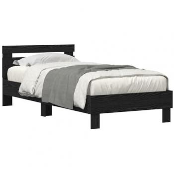 VidaXL elegantes Bettgestell Schwarz Eichen-Optik 75 x 190 cm