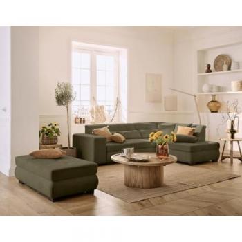 Pouf d'appoint en velours côtelé