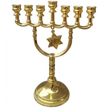 Menorá Decorativa Oro Seis Puntas