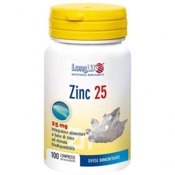 Cápsulas Zinc Longevidad 25 mg – 100 unidades