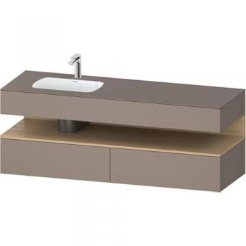 Duravit Qatego Einbauwaschbecken mit Kon‑WTU Unterbau – Farbe Basalt Matt, 160 × 50 × 60 cm
