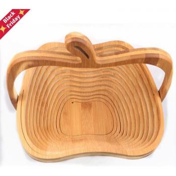 Foldable Apple Design Bamboo Fruit Basket