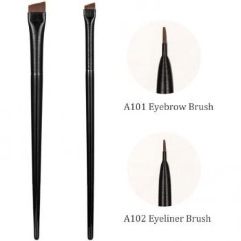 2Pcs Portable Eyebrow and Eyeliner Brushes