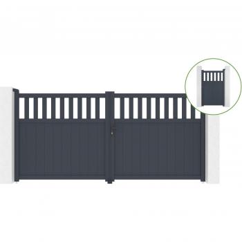 Puerta Batiente Santis 160cm + Cancela de Aluminio Gris