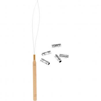 Cuentas para cabello vikingas con gancho de extracción, 5 uds