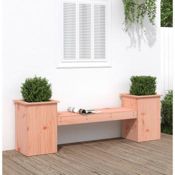 Banco con jardinera de madera maciza Douglas 184.5x39.5x56.5 cm color marrón