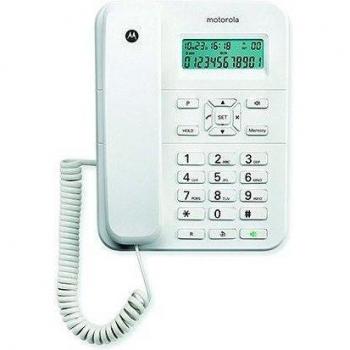 White Motorola CT202 Landline Phone – Display, Volume Control