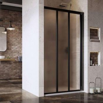 ASDP3‑100 Ravak Supernova Three‑Part Shower Door – Noir avec verre Grape