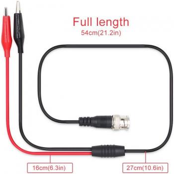 BNC Q9 Male Plug to Dual Clip Oscilloscope Test Cable 54cm