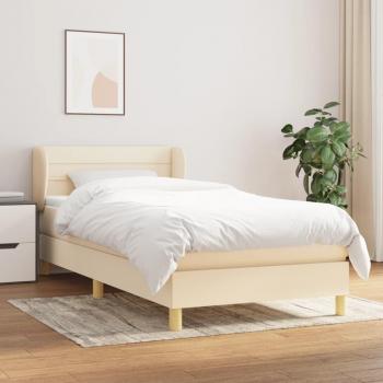 Ensemble Lit + Matelas, Crème, 90x200 cm