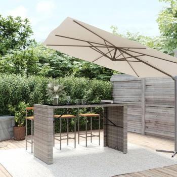 Mesa Vime PE Cinza VidaXL – 185x80x110 cm, Tampo de Vidro