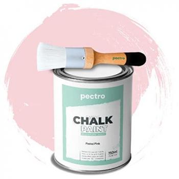 Rosa Pastel Brillante: Pintura a la Tiza para Muebles 750 ml + Brocha Madera