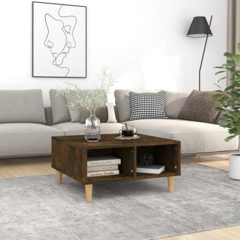 Table basse design chêne fumé 60x60x30 cm bois d'ingénierie